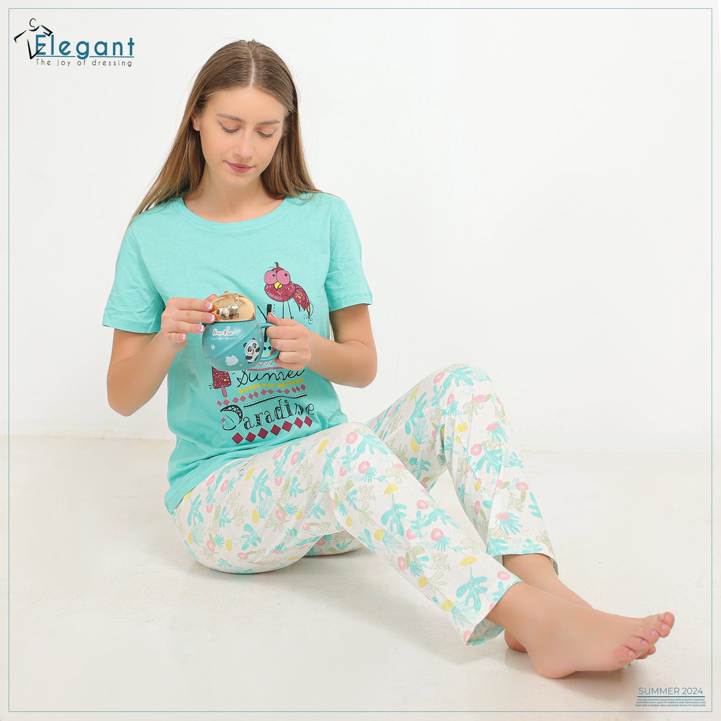 PJ Pants Cotton green/printed pants - Happy Paradise