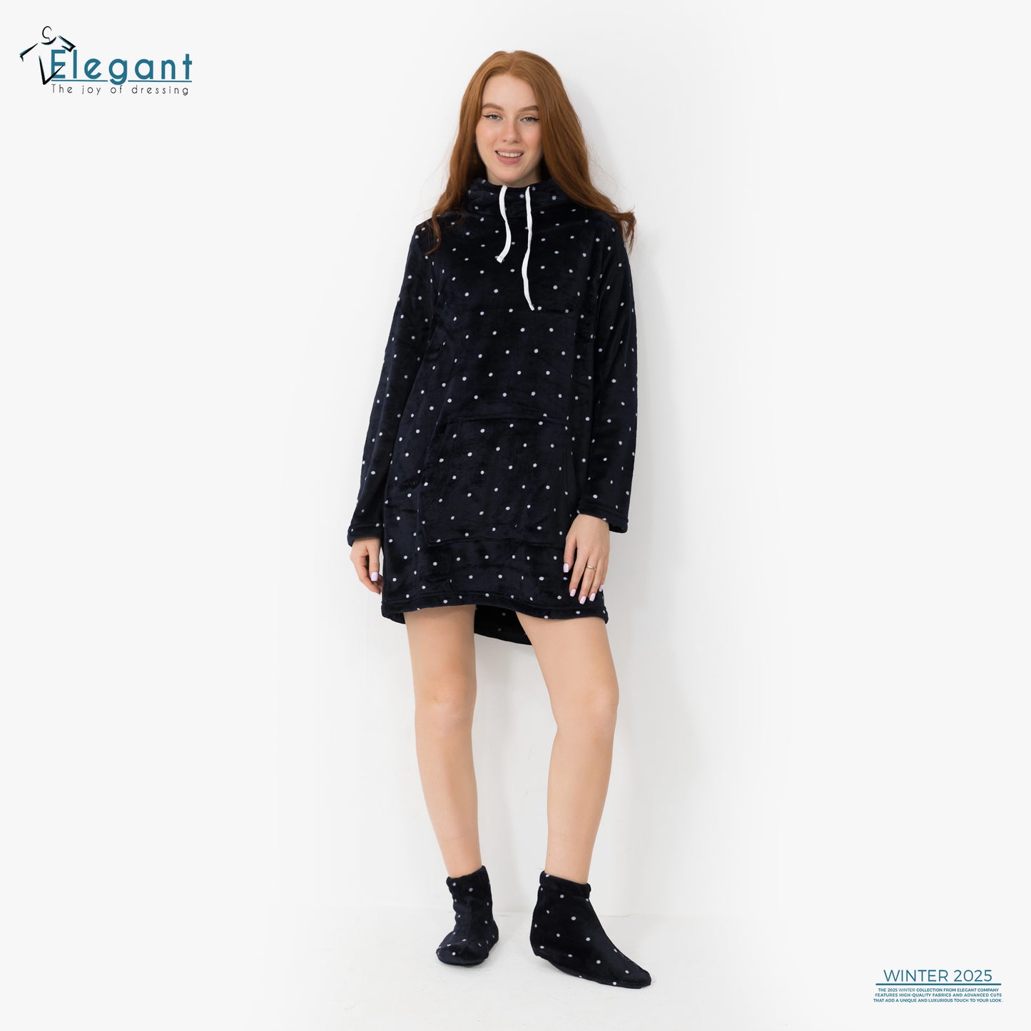 Nightshirt with Footwear - Navy Pearl