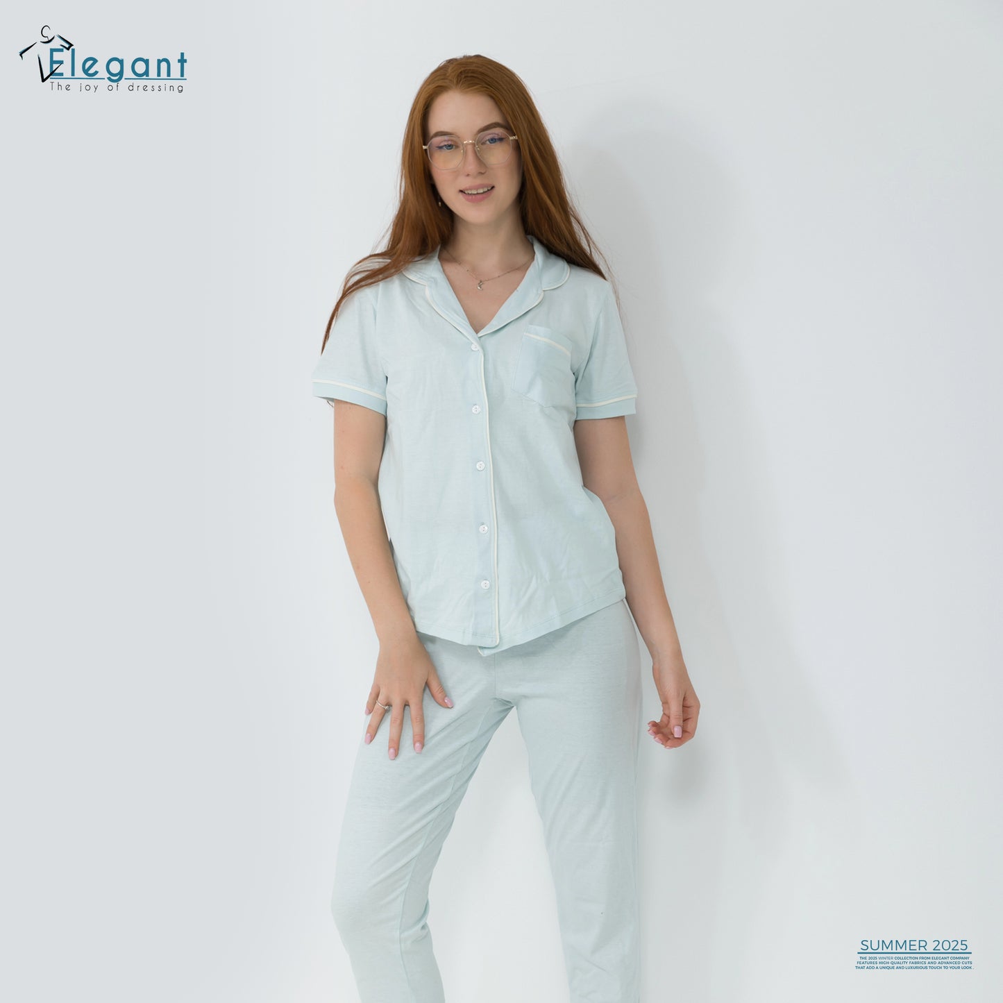 Classic PJ Pants Cotton - Plain ice blue