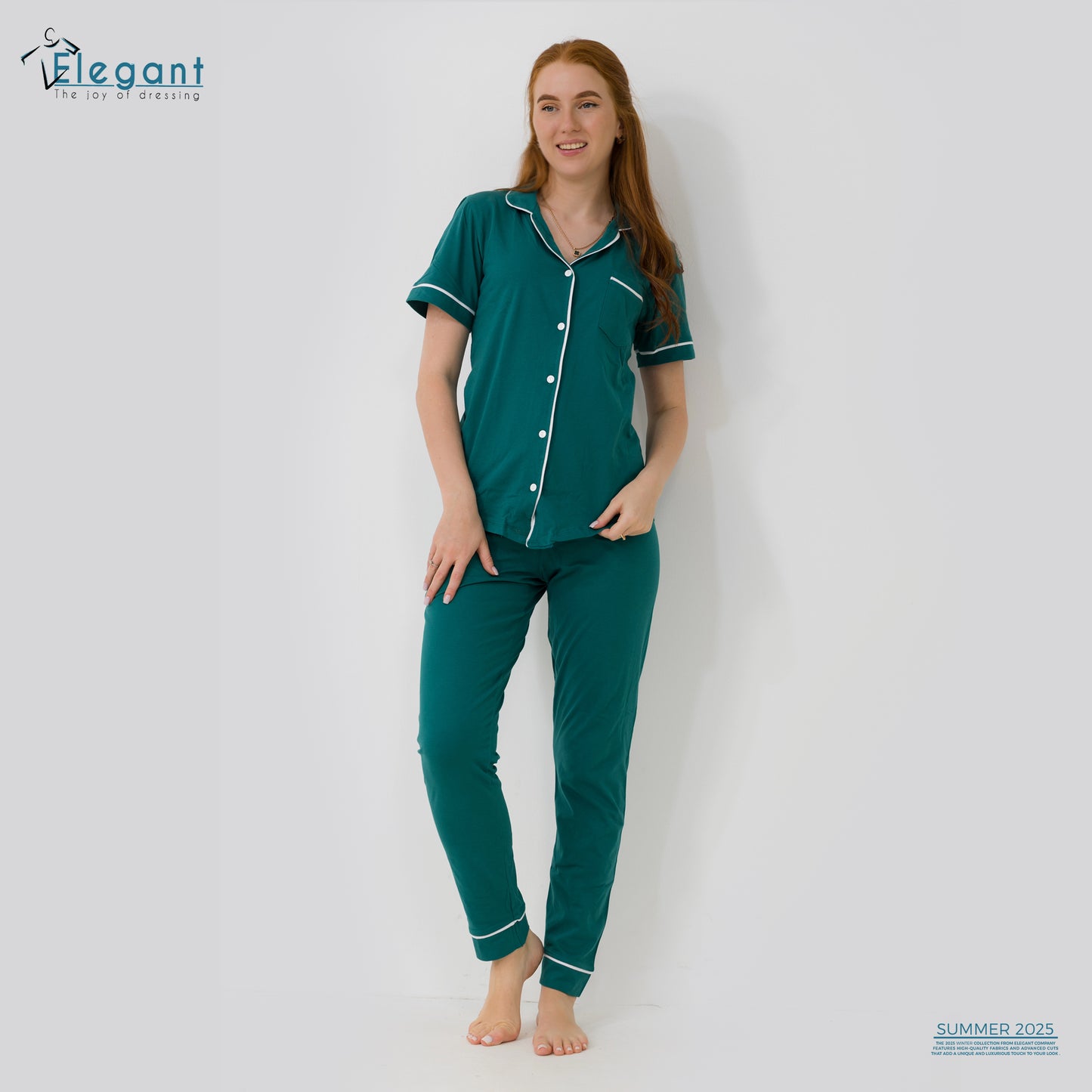 Classic PJ Pants Cotton - Plain Teal Green