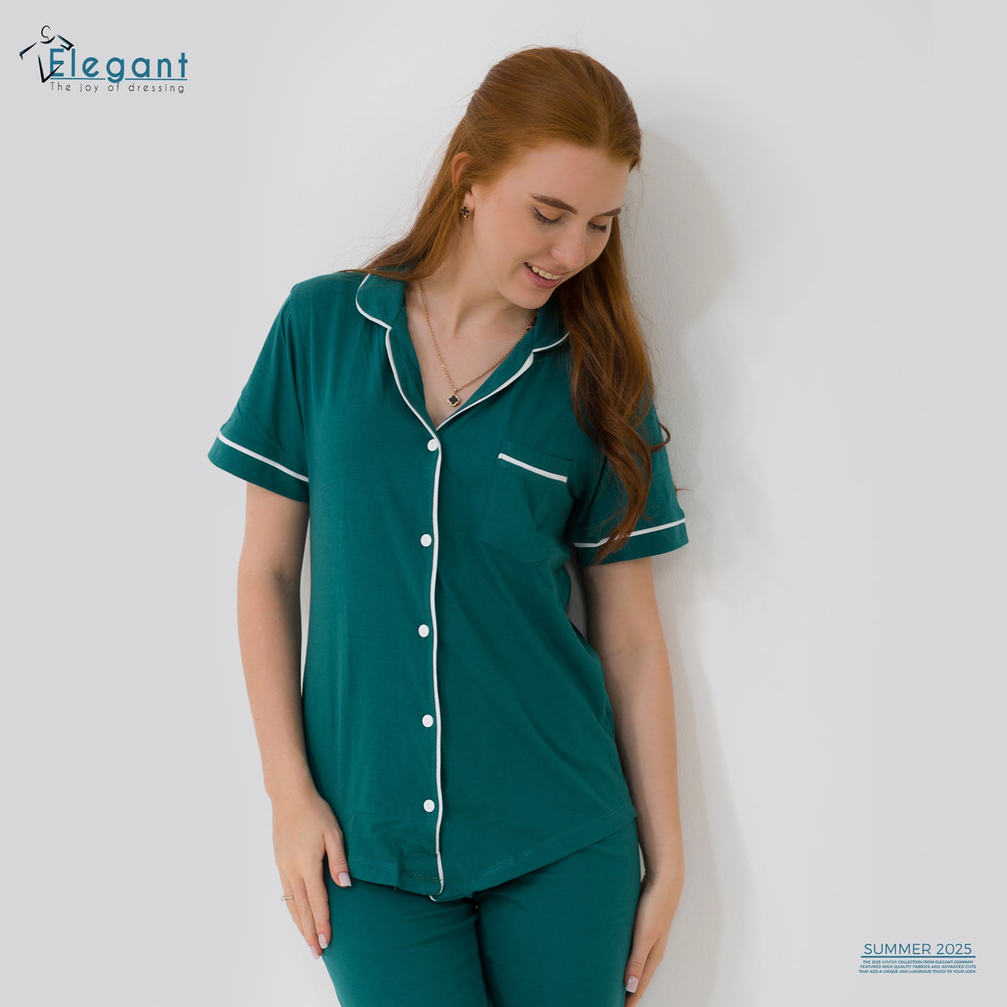 Classic PJ Pants Cotton - Plain Teal Green