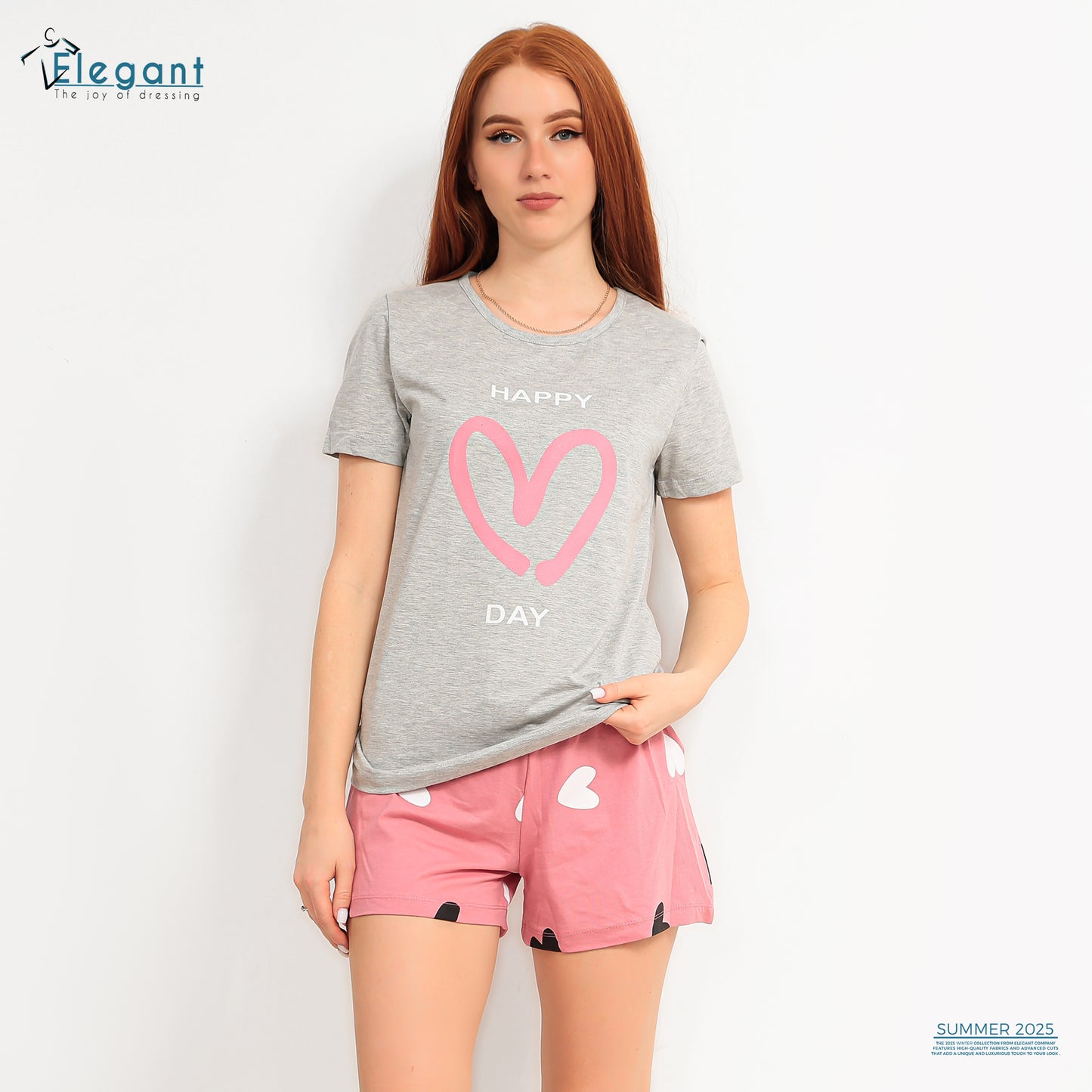 PJ short Cotton Grey - Happy Day