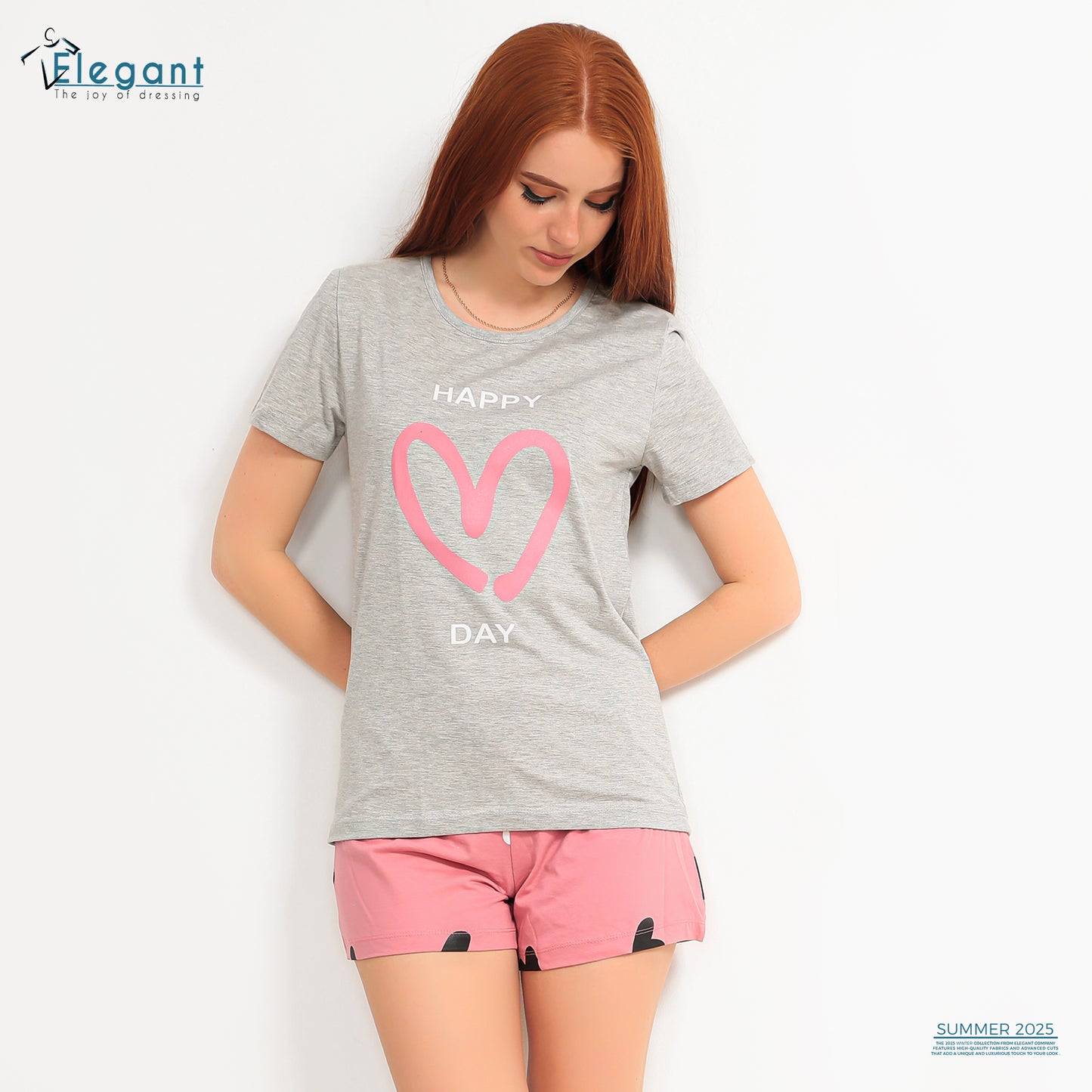 PJ short Cotton Grey - Happy Day