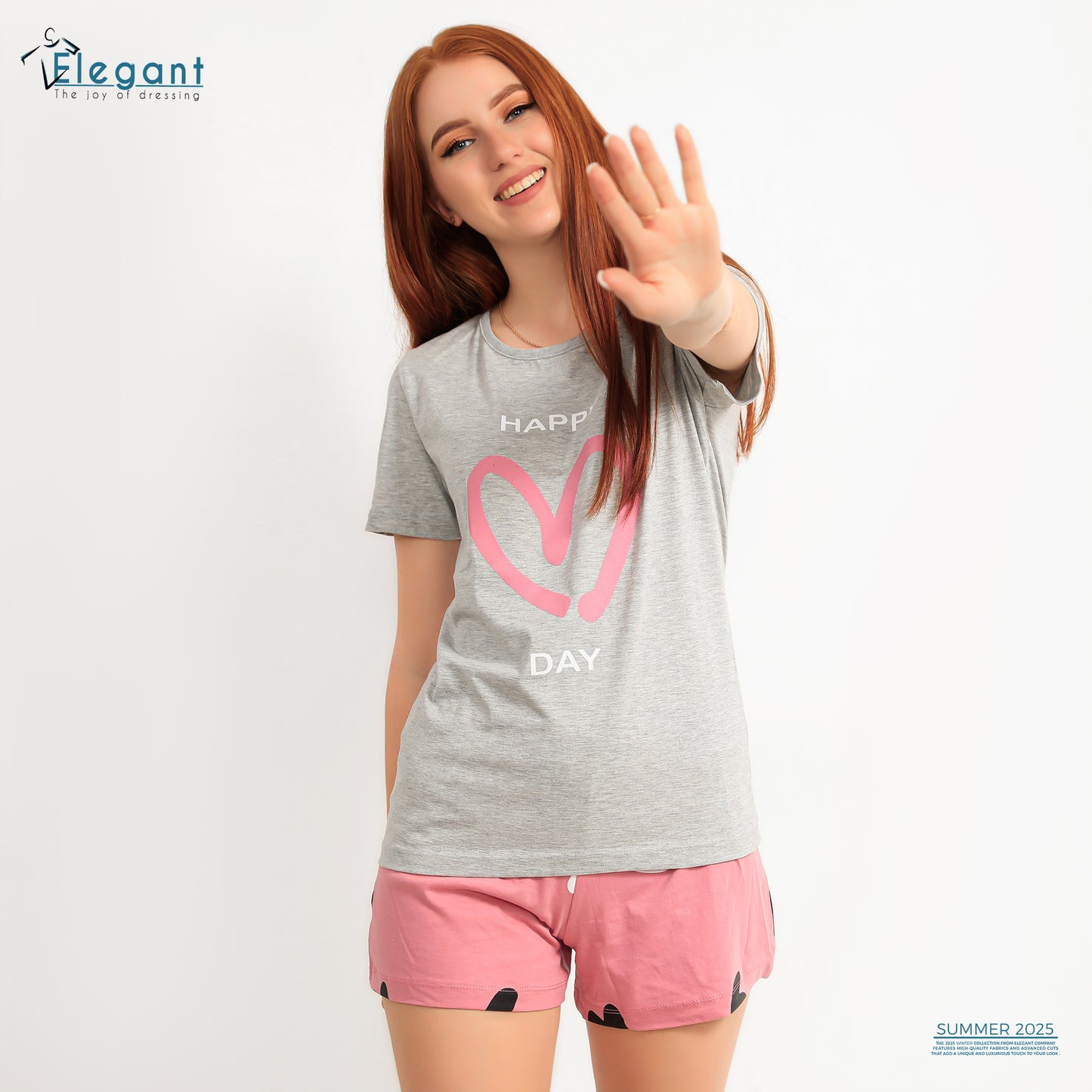 PJ short Cotton Grey - Happy Day