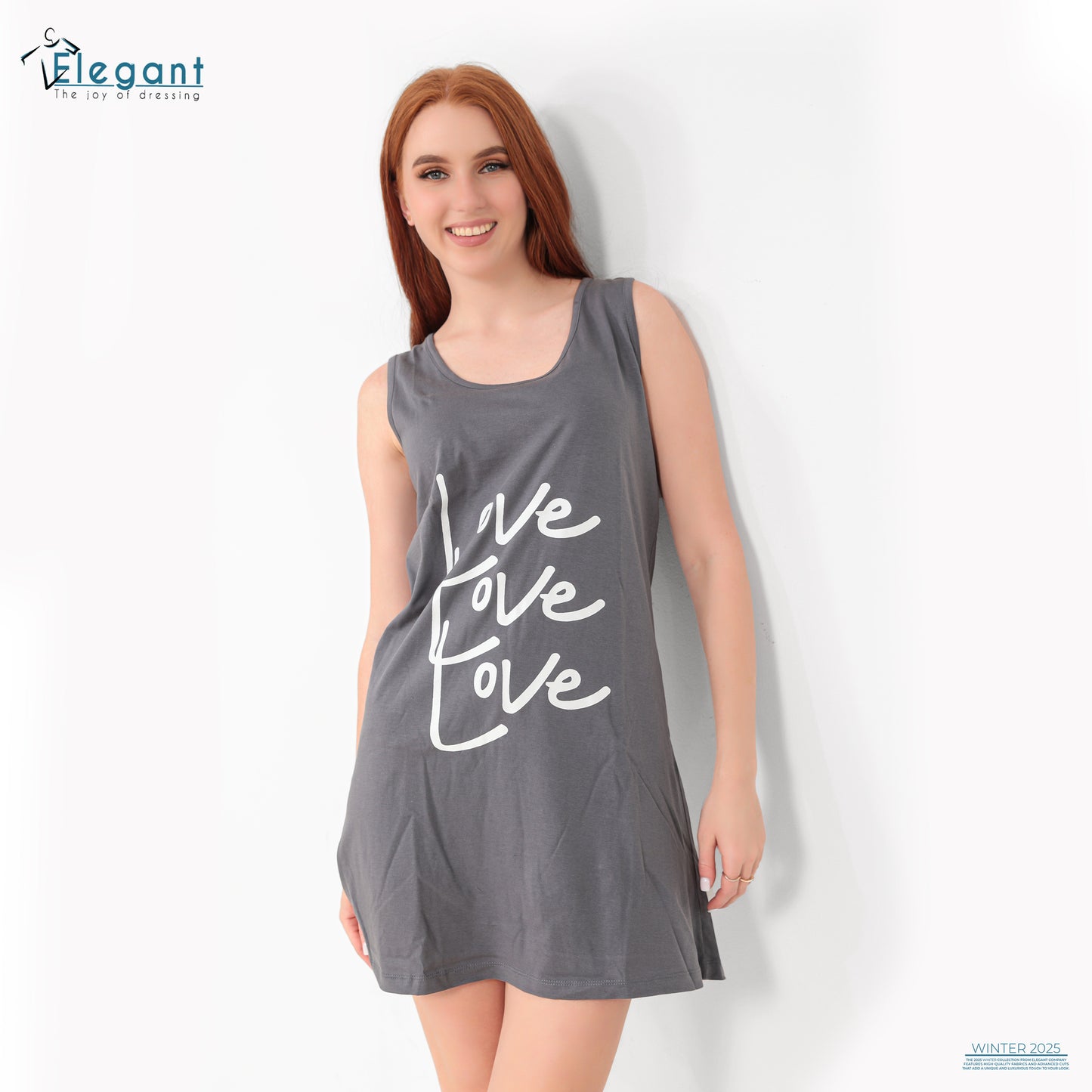 Nightshirt cotton Grey - Love Love Love
