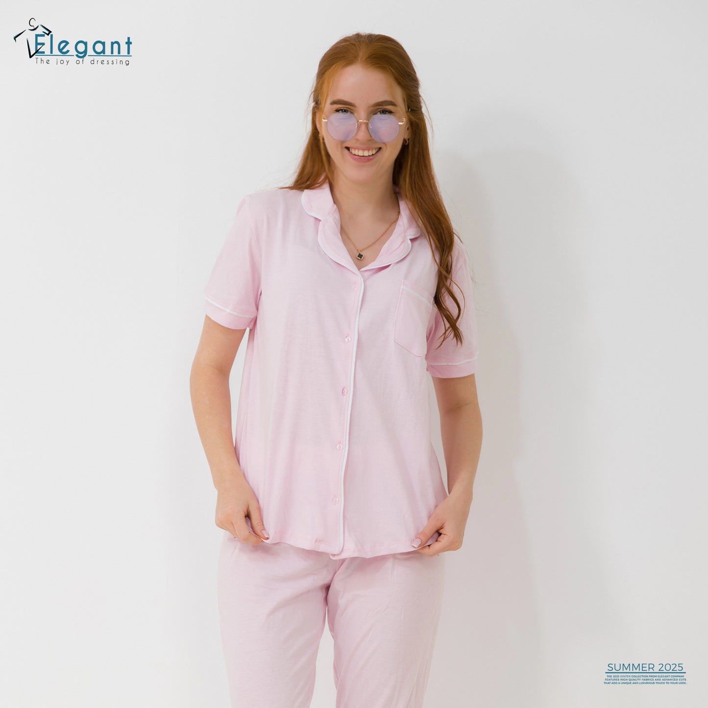 Classic PJ Pants Cotton - Plain Baby Rose