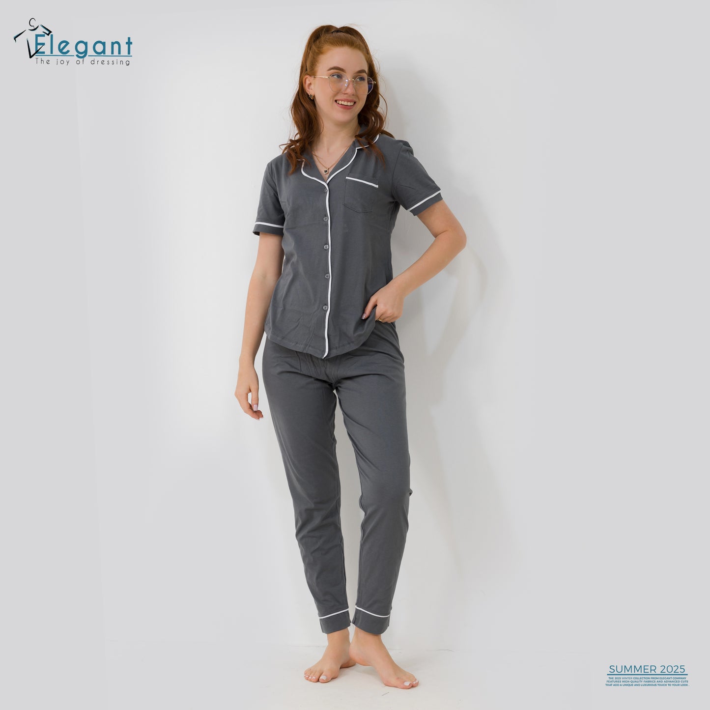 Classic PJ Pants Cotton - Plain Dark Grey