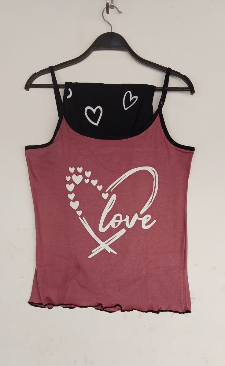 PJ short Cotton Brick Red - love