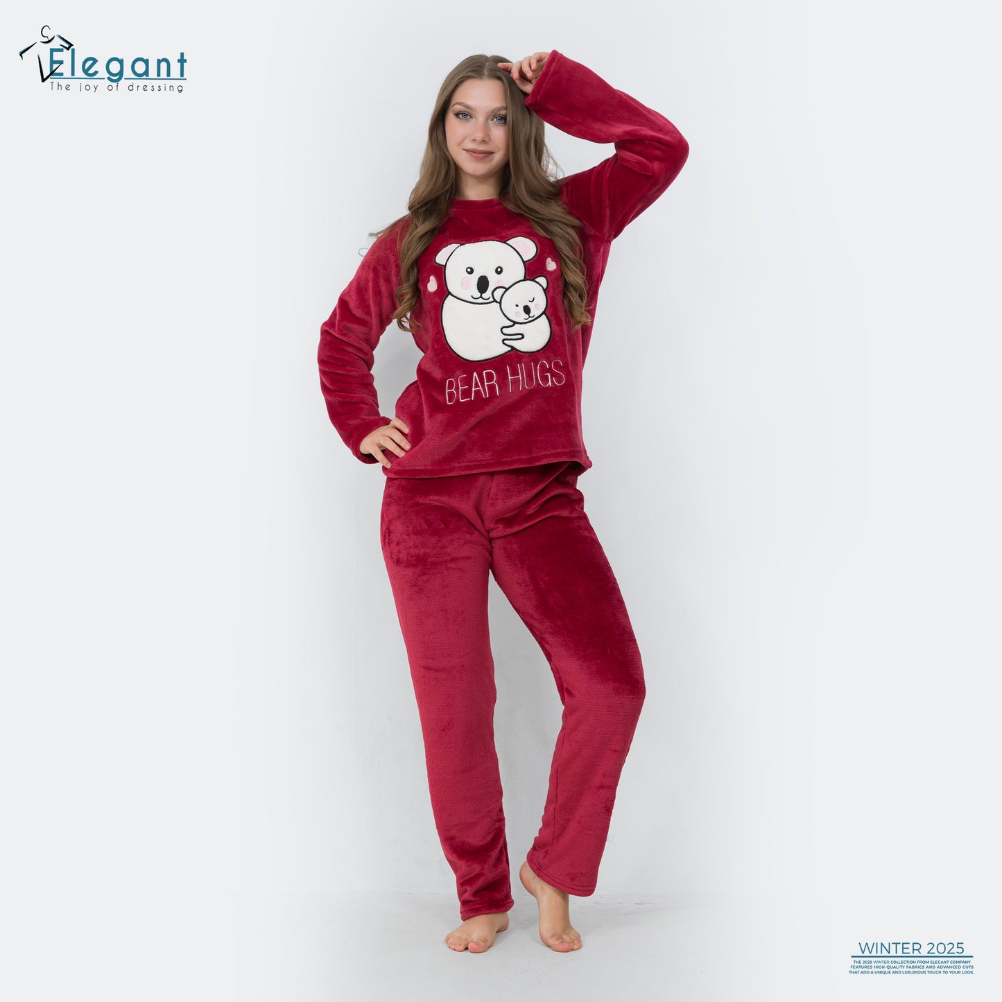 Polar PJ - Maroon - Bear Hugs