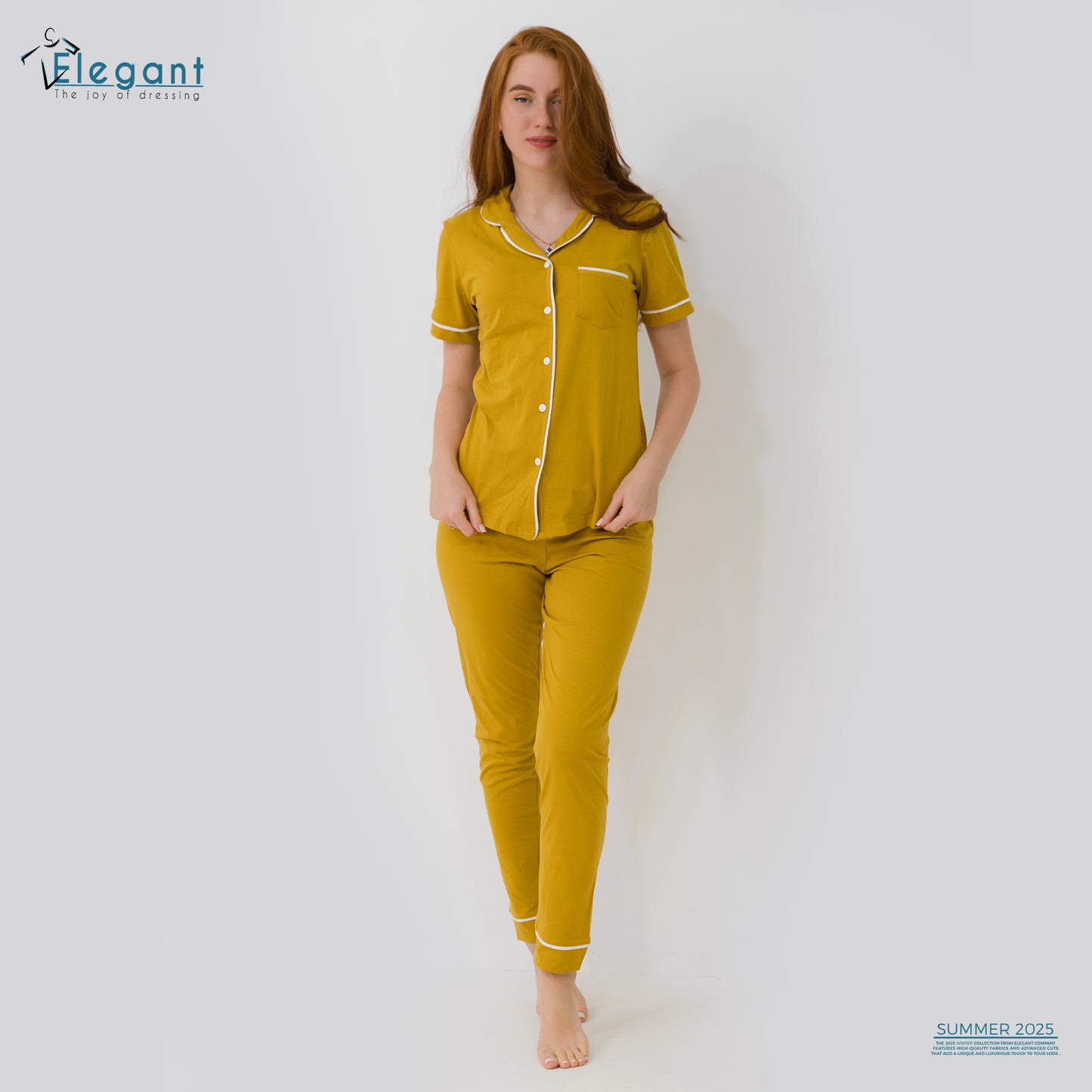 Classic PJ Pants Cotton - Plain Mustard