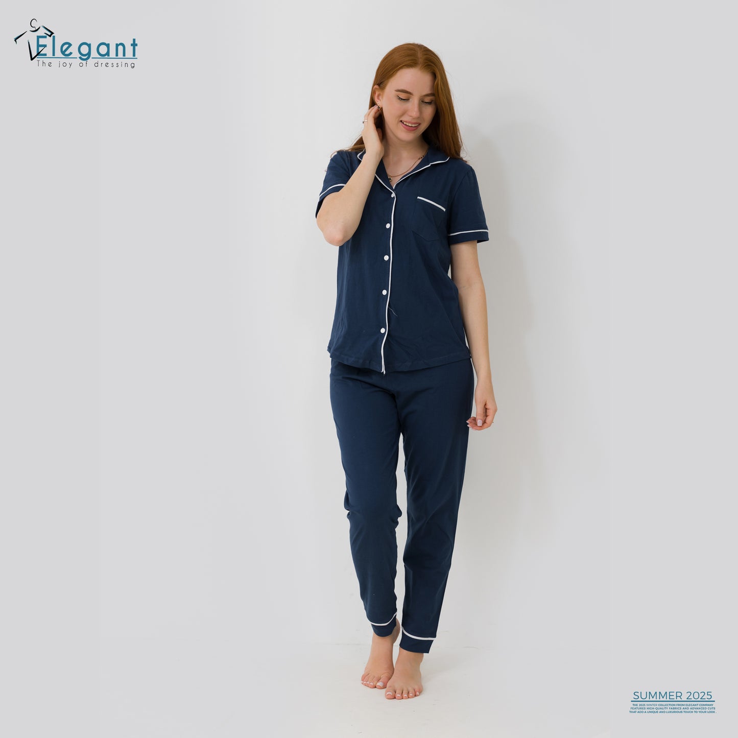 Classic PJ Pants Cotton Plain - indigo