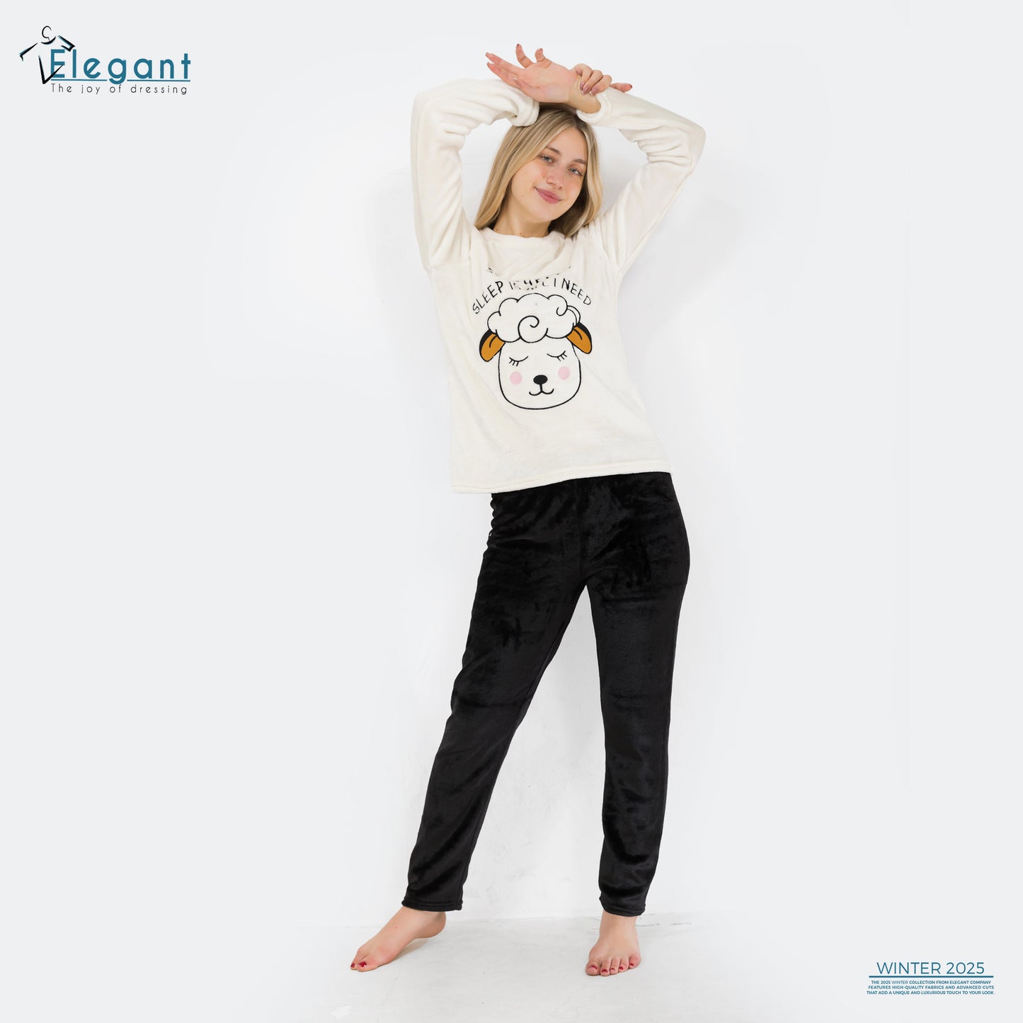 Polar PJ Offwhite/Black - Sheep Sleep