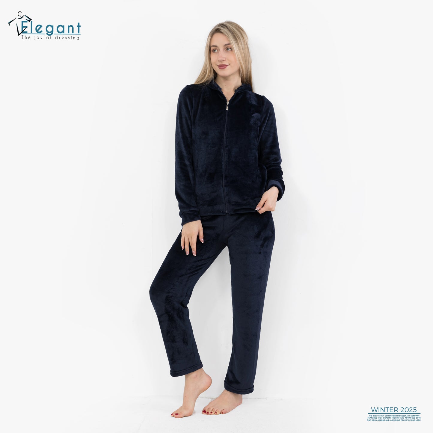 Polar Zipper PJ Hoodie - Navy