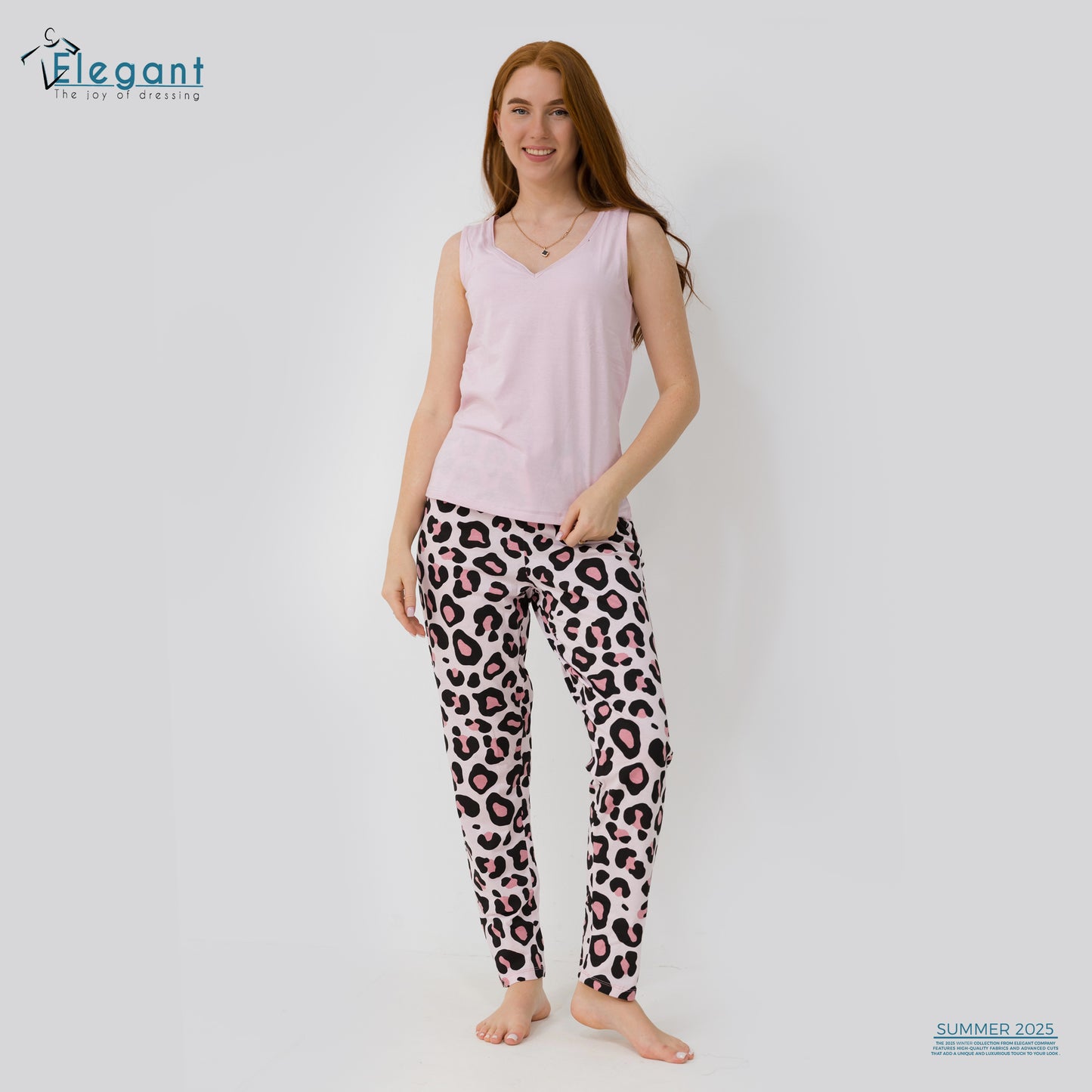 PJ Pants Cotton Sleeveless - Rose Tiger