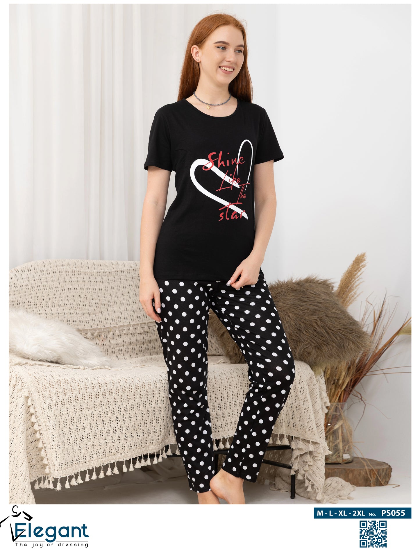 PJs Pants Cotton Black - Shine like the star