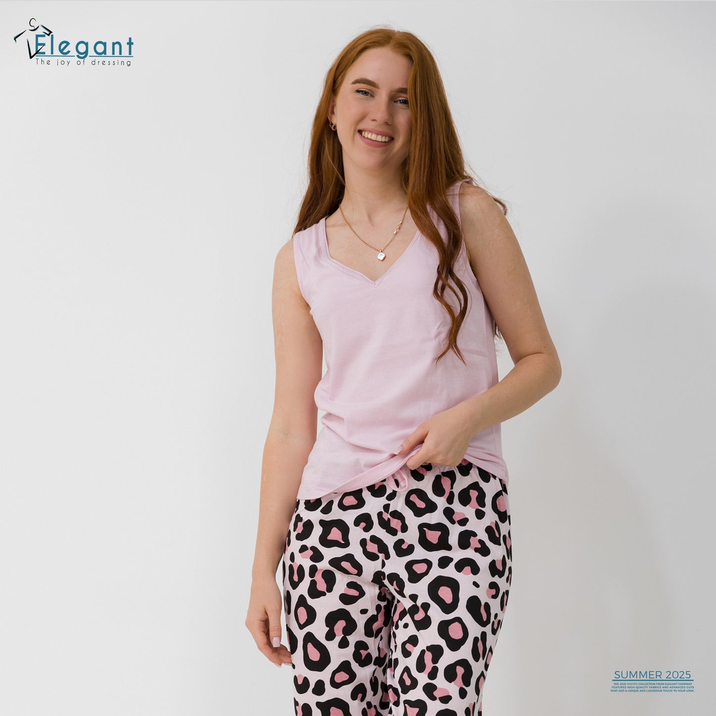 PJ Pants Cotton Sleeveless - Rose Tiger