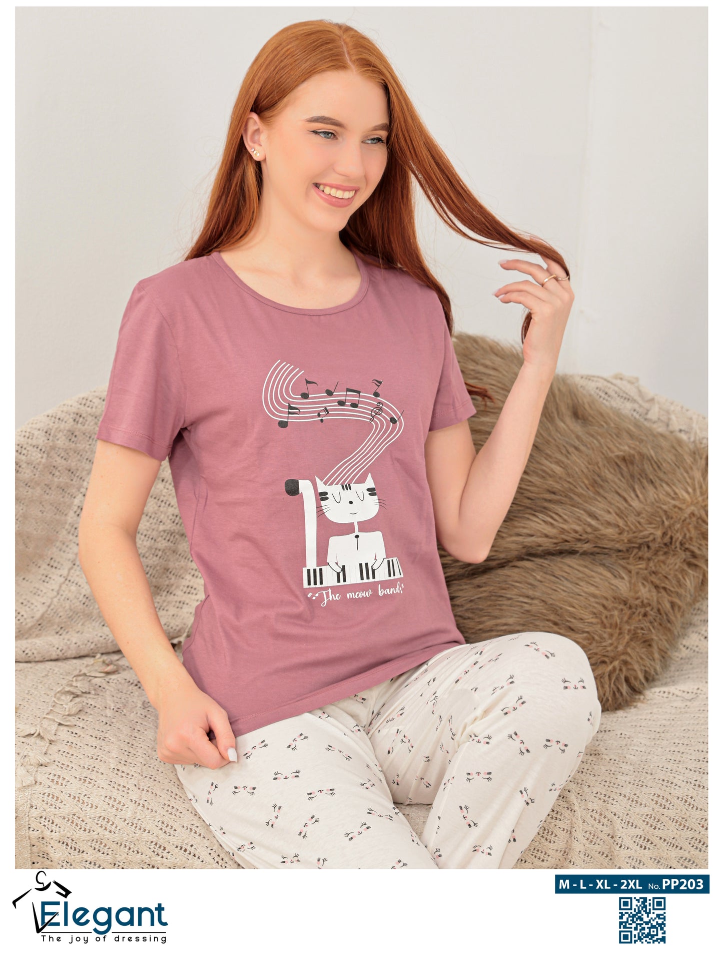 PJs Pants Cotton Cashmere - Meow Music Band