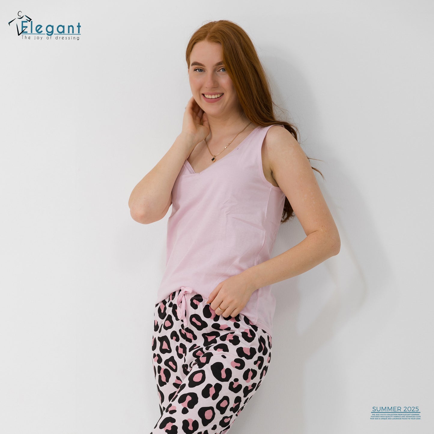 PJ Pants Cotton Sleeveless - Rose Tiger