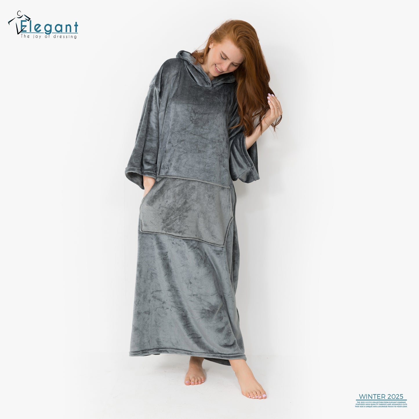 Long Blanket Hoodie - Dark Grey