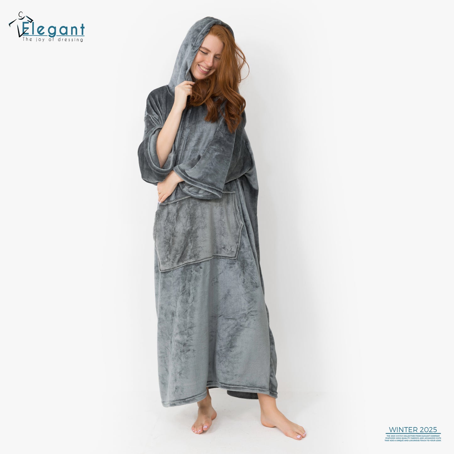 Long Blanket Hoodie - Dark Grey