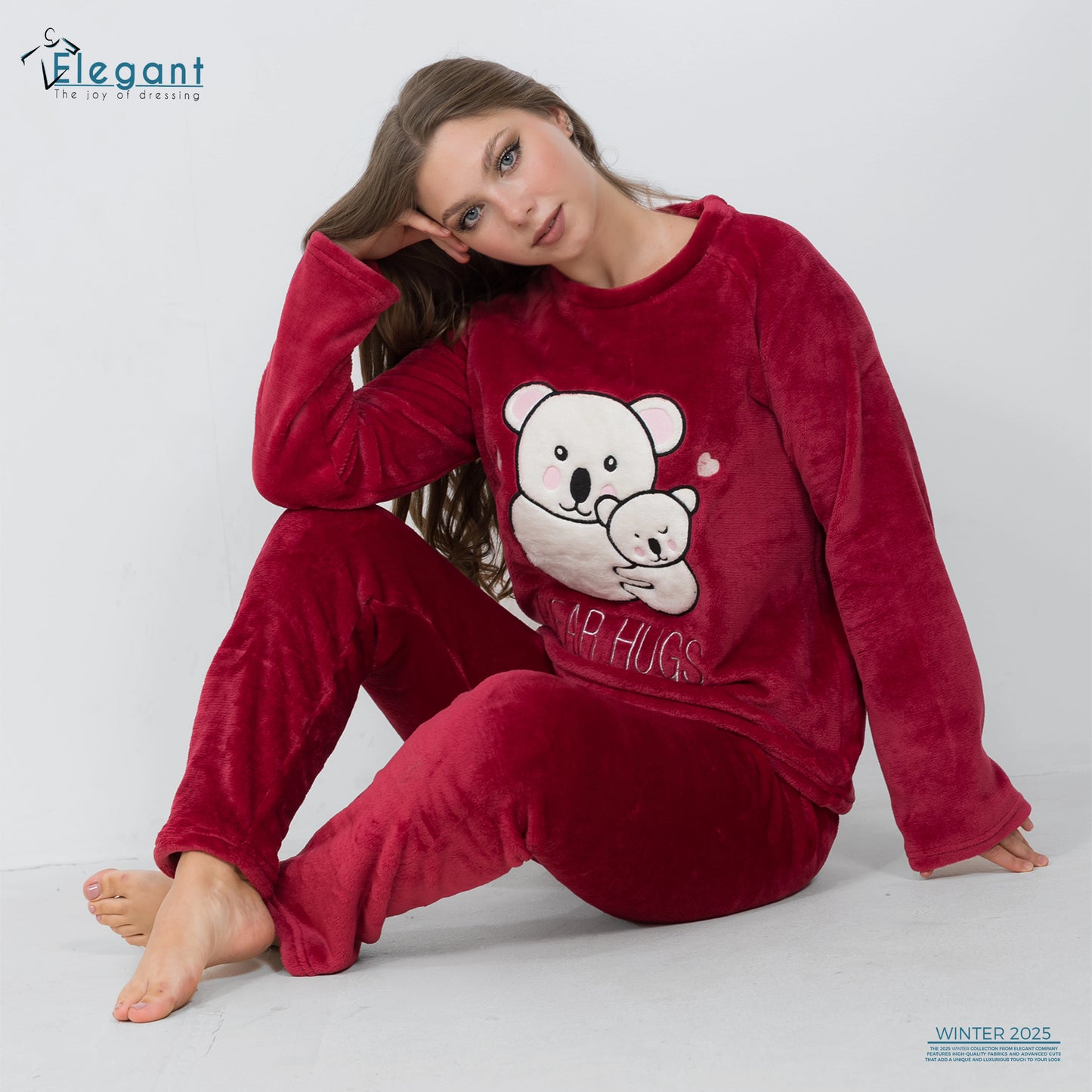 Polar PJ - Maroon - Bear Hugs