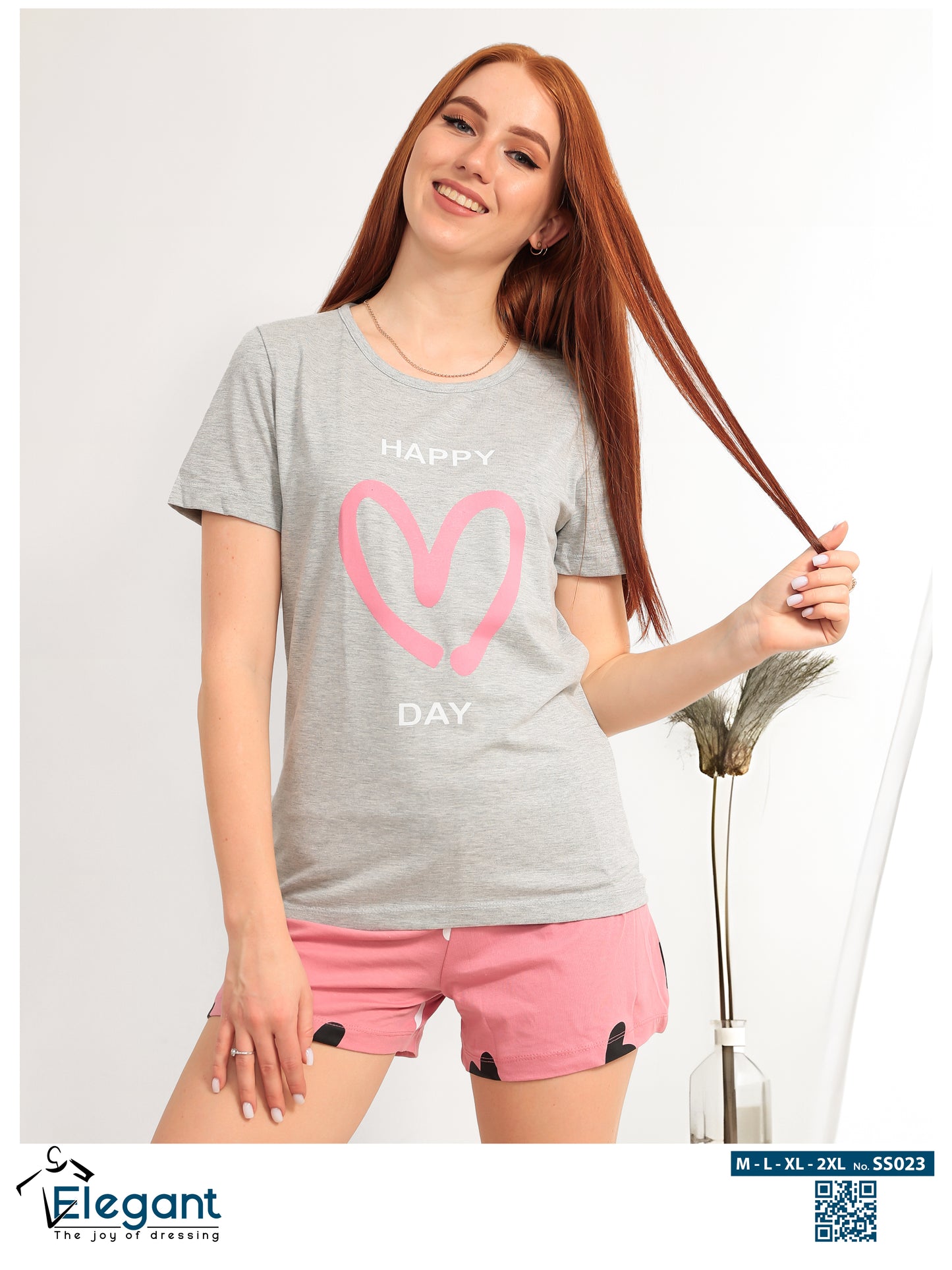 PJ short Cotton Grey - Happy Day