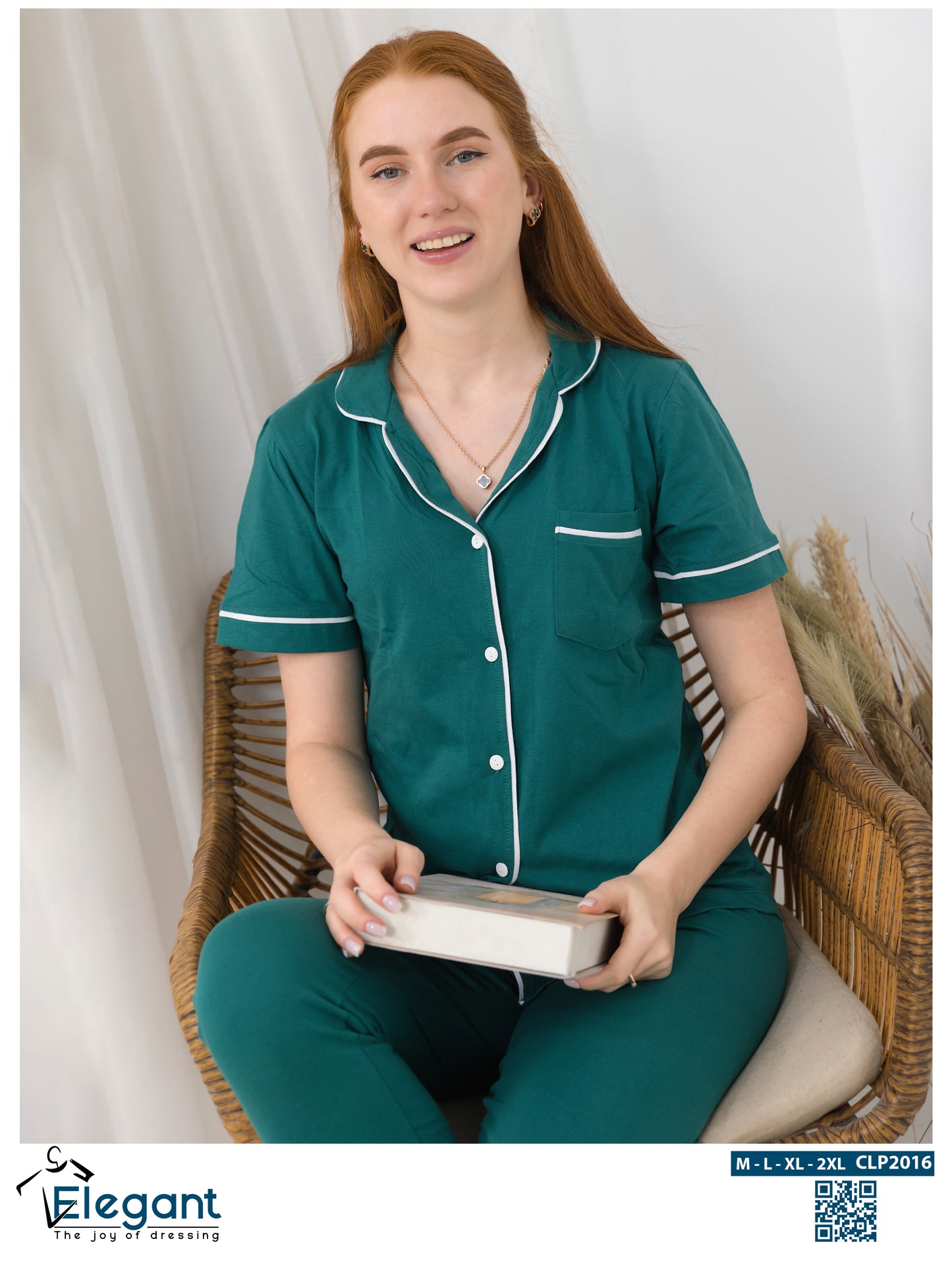 Classic PJ Pants Cotton - Plain Teal Green