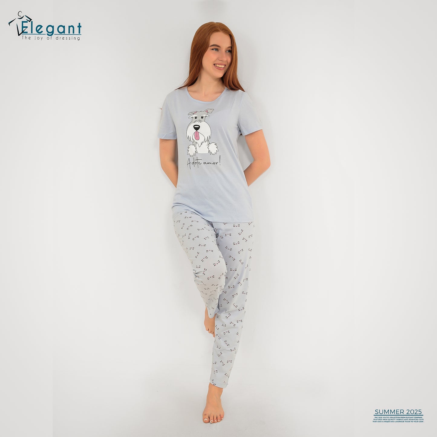 PJs Pants Cotton Blue - Puppy