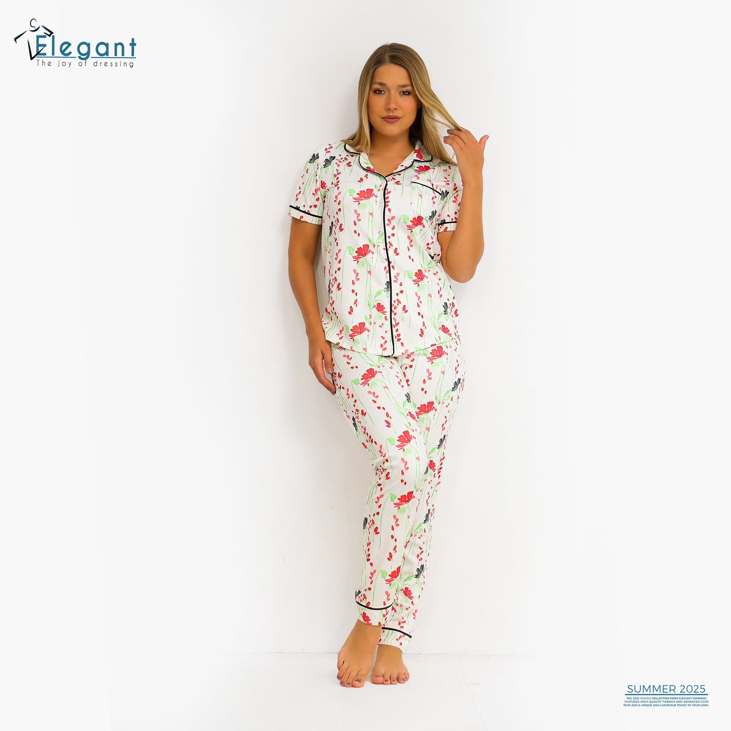 Waffle Polycotton Classic PJ pants - Gardenia