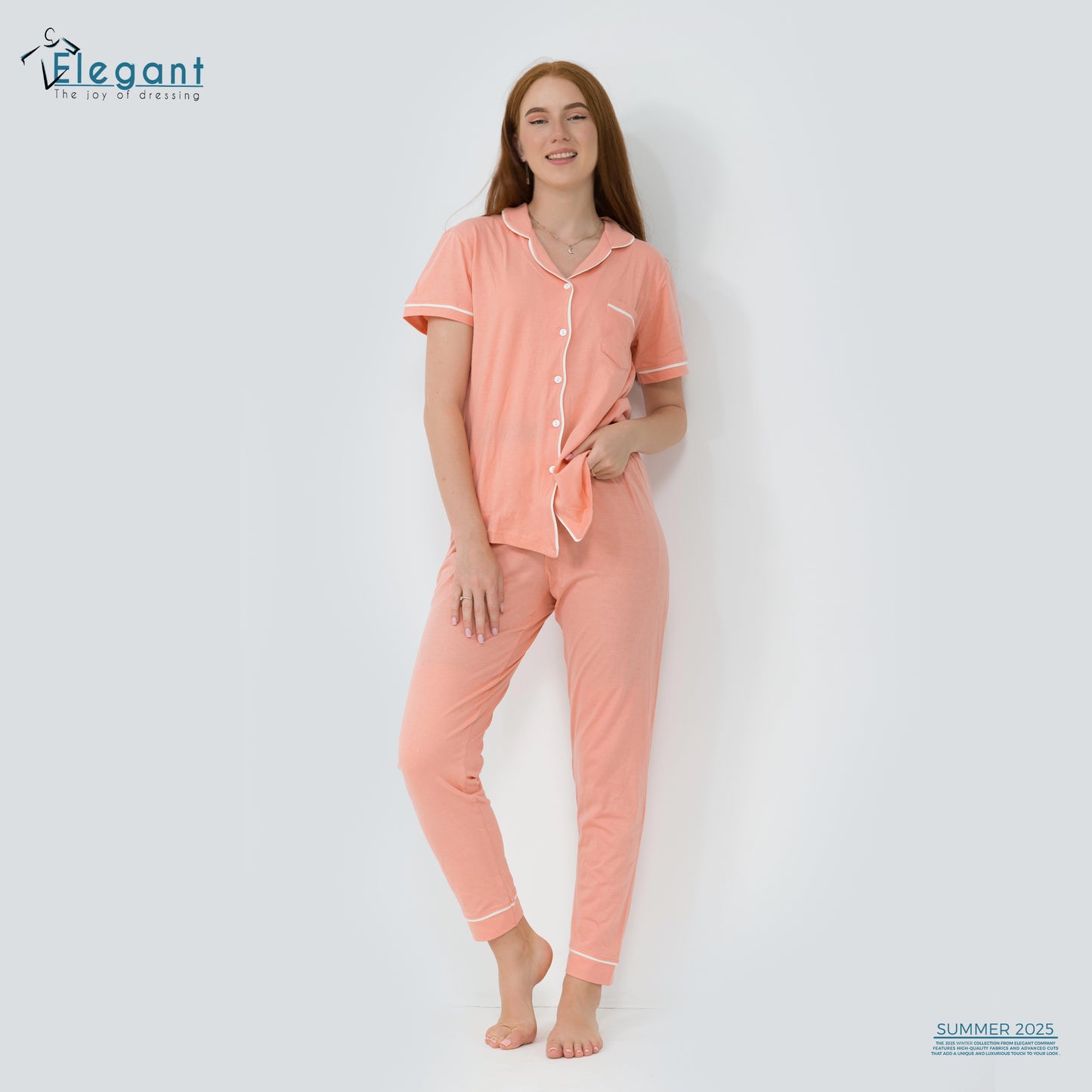 Classic PJ Pants Cotton - Plain Coral