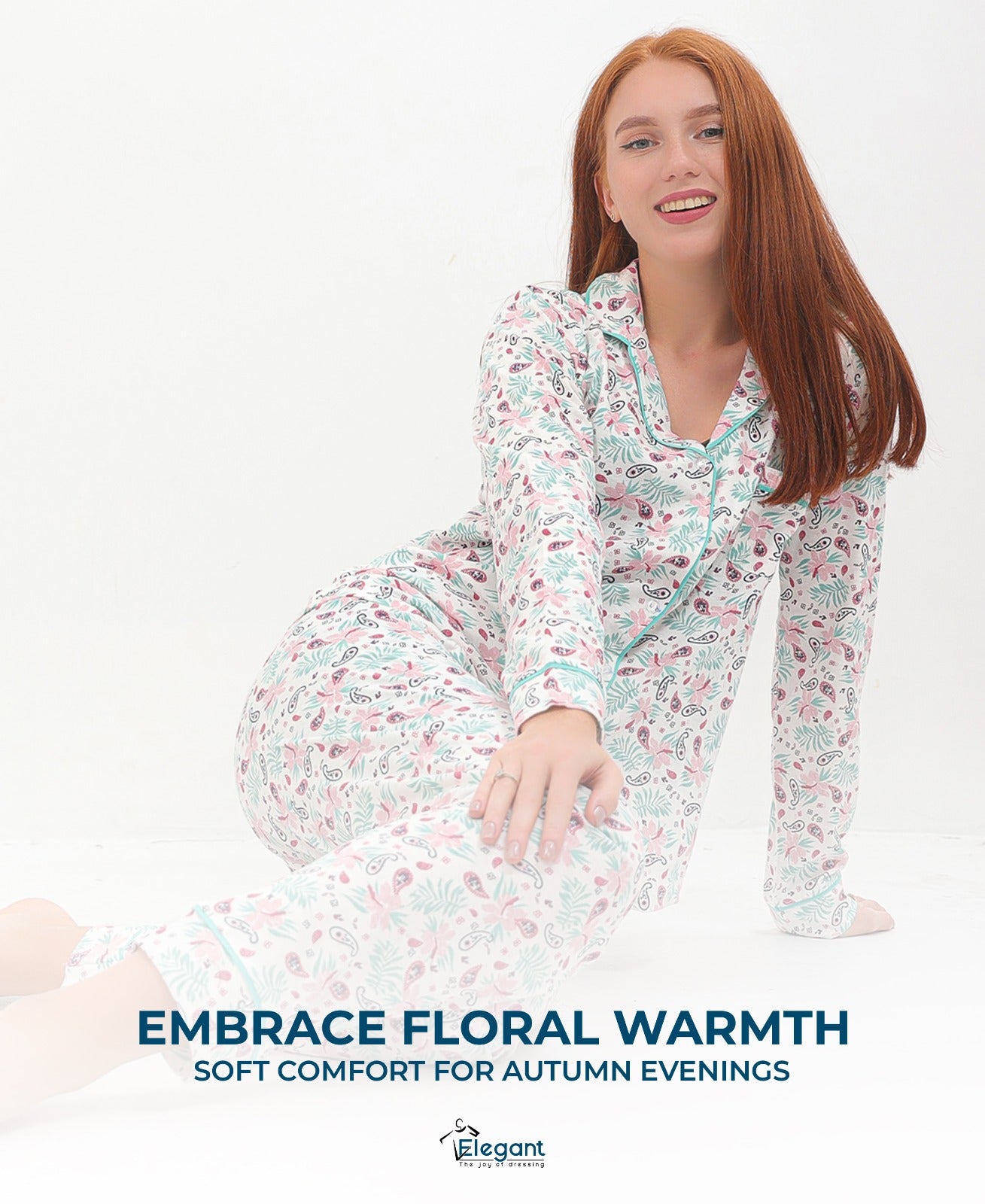 Cotton Long sleeves Classic PJ Pants - Printed Fushia pattern