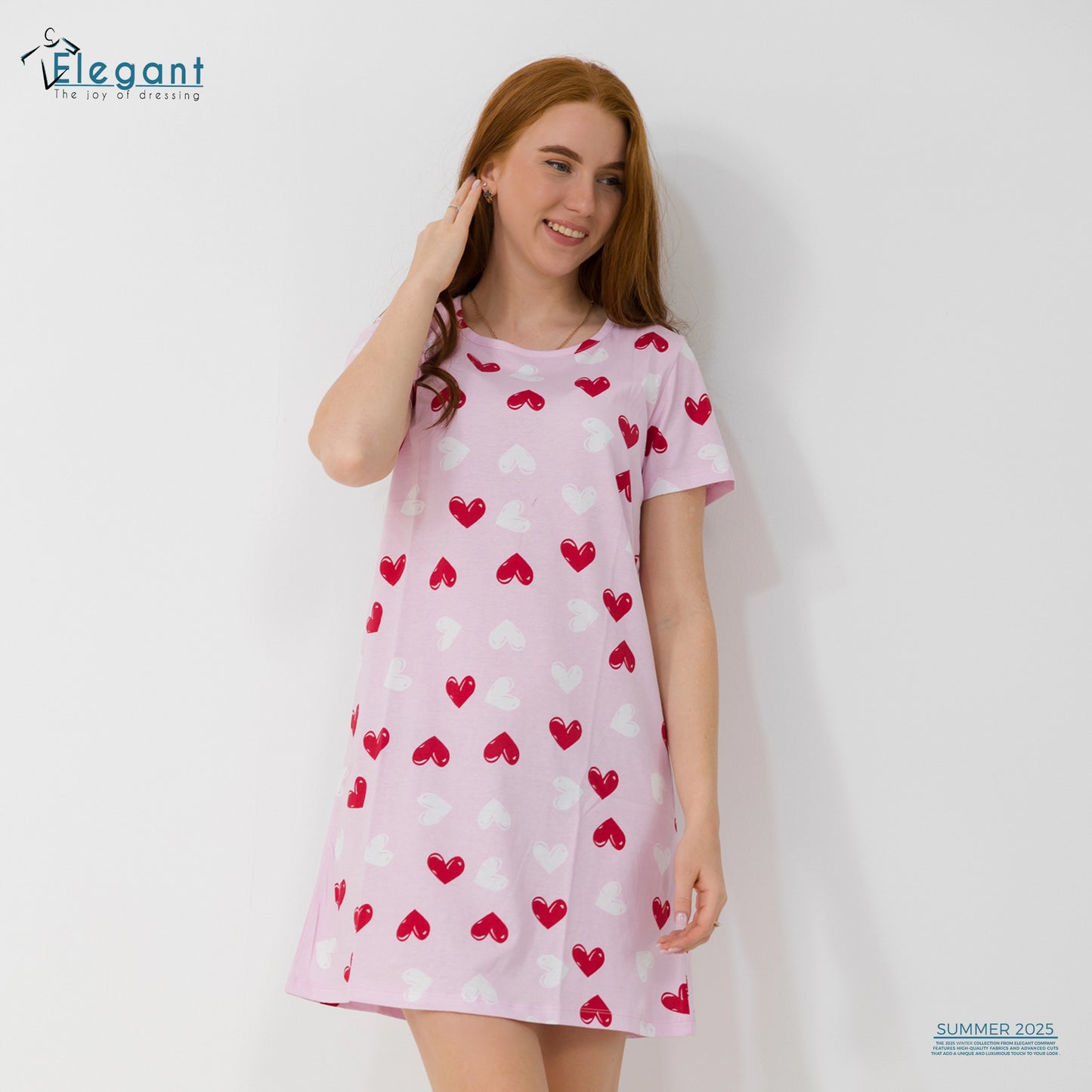 Nightshirt cotton baby rose printed hearts