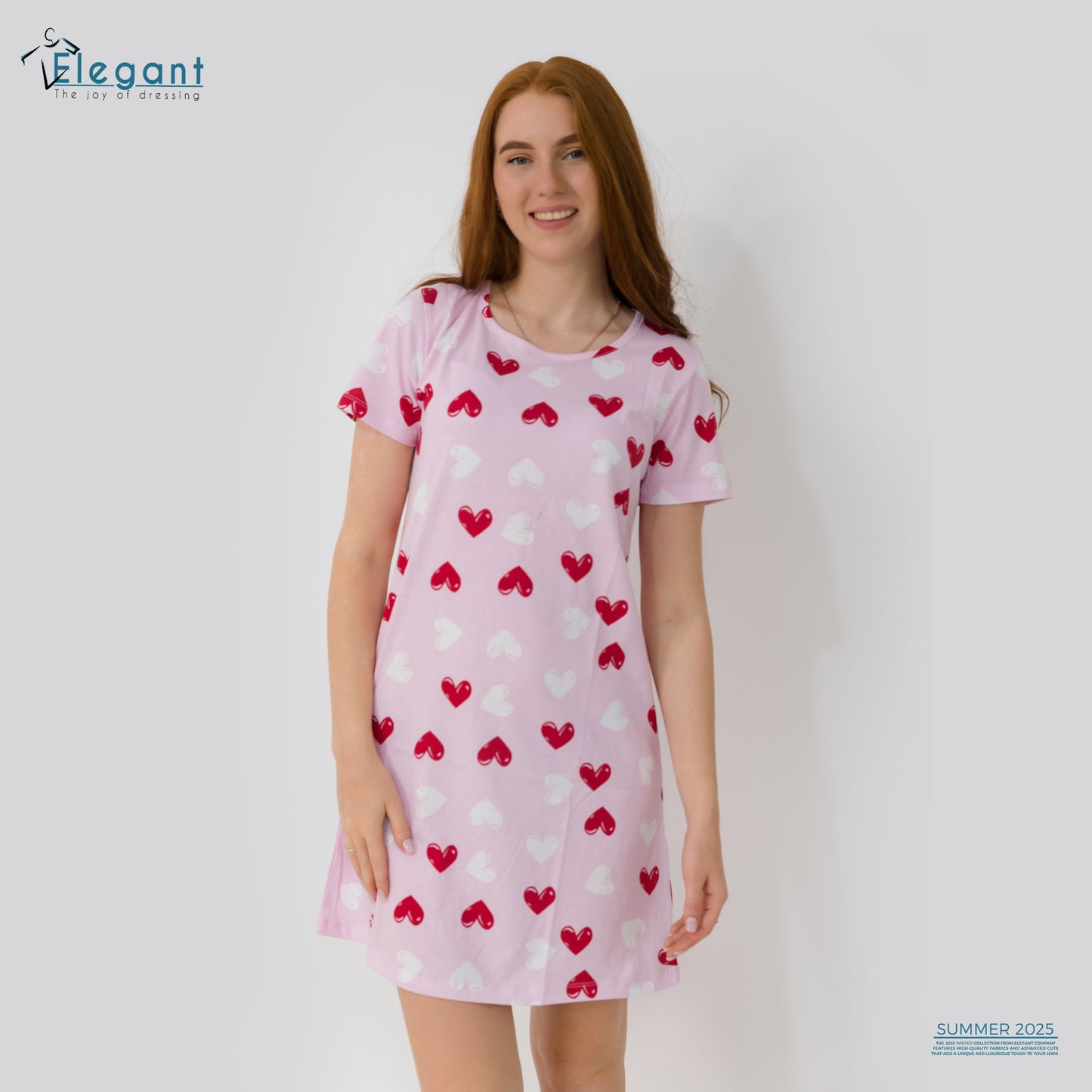 Nightshirt cotton baby rose printed hearts