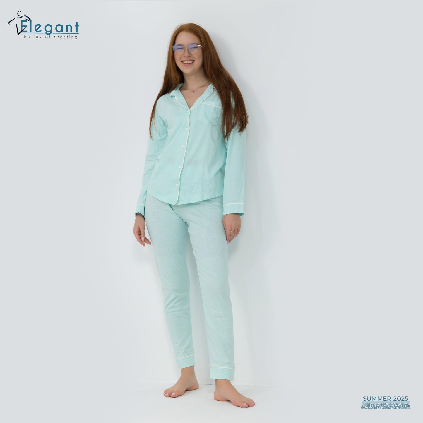 Cotton Long sleeves Classic PJ Pants - Mint