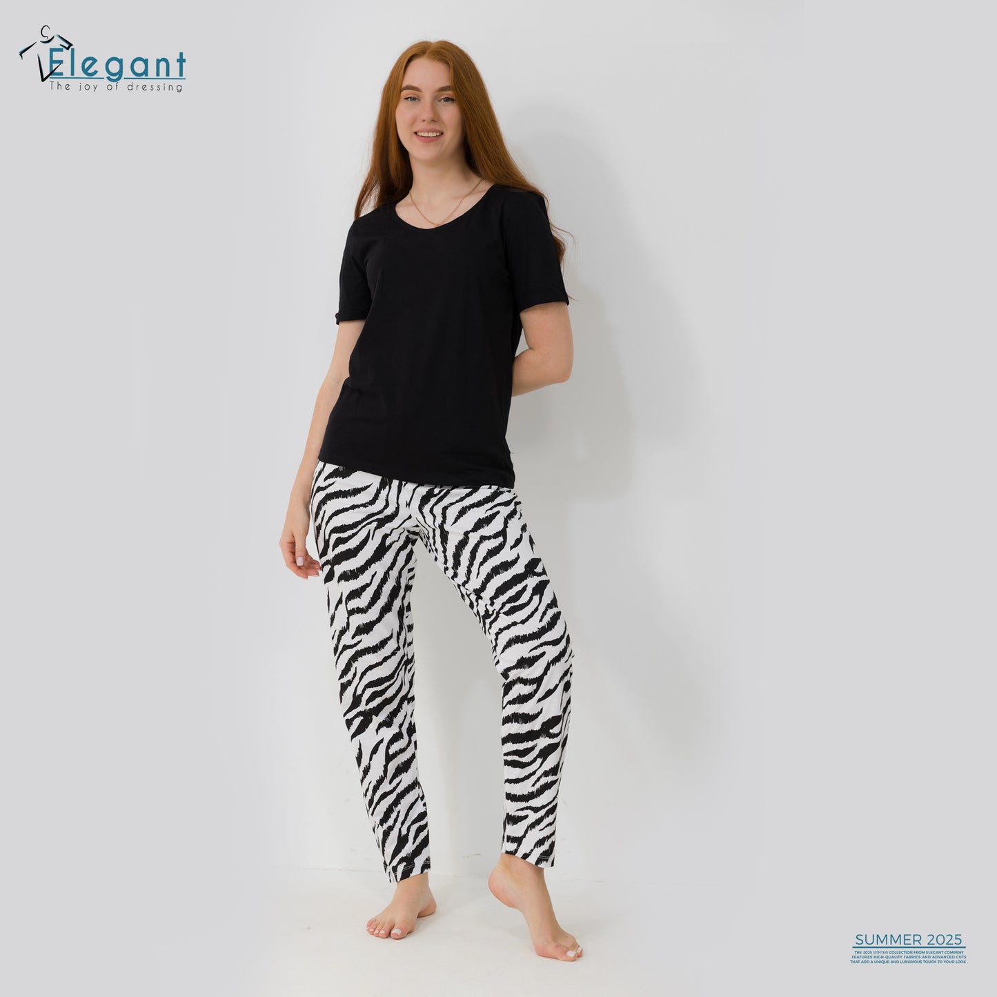 PJs Pants Cotton Basic - Black Zebra