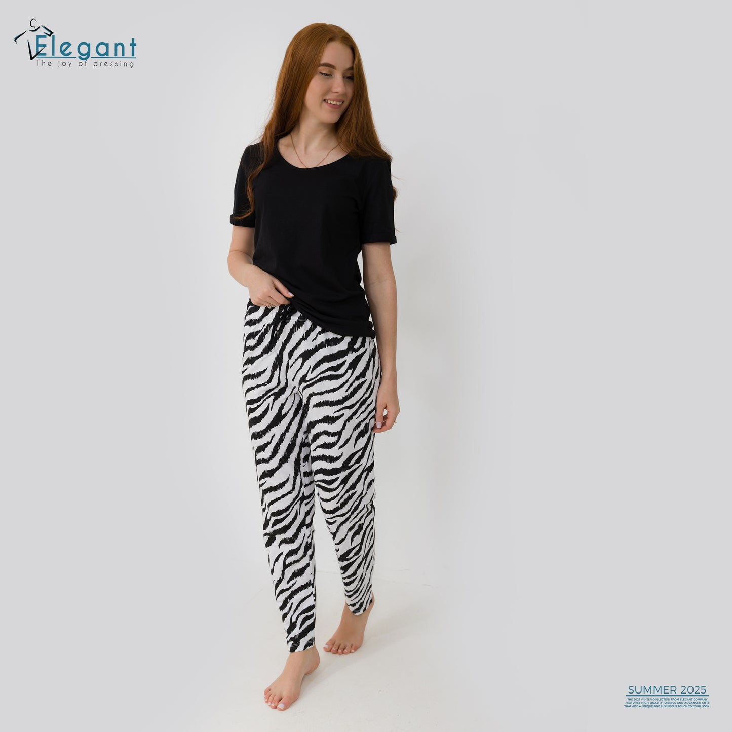 PJs Pants Cotton Basic - Black Zebra