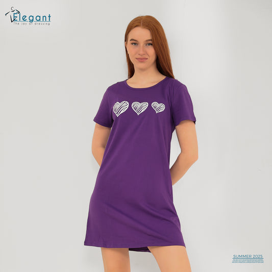 Nightshirt cotton Purple - Hearts