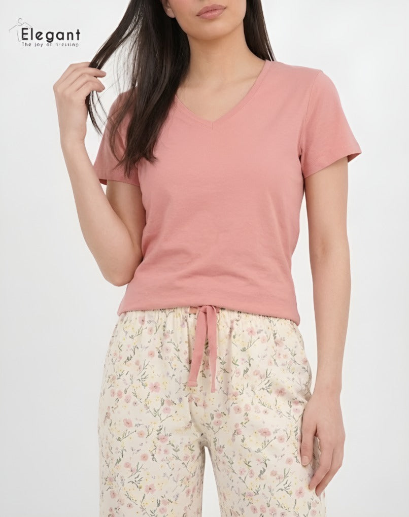 PJs Pants Cotton - Basic Coral Spring Flori