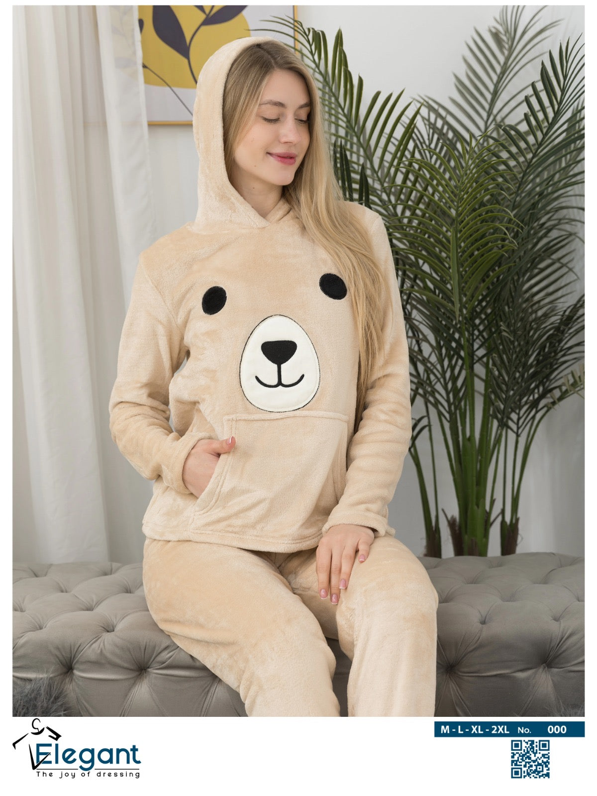 Polar Hoodie PJ Beige - Polar Bear