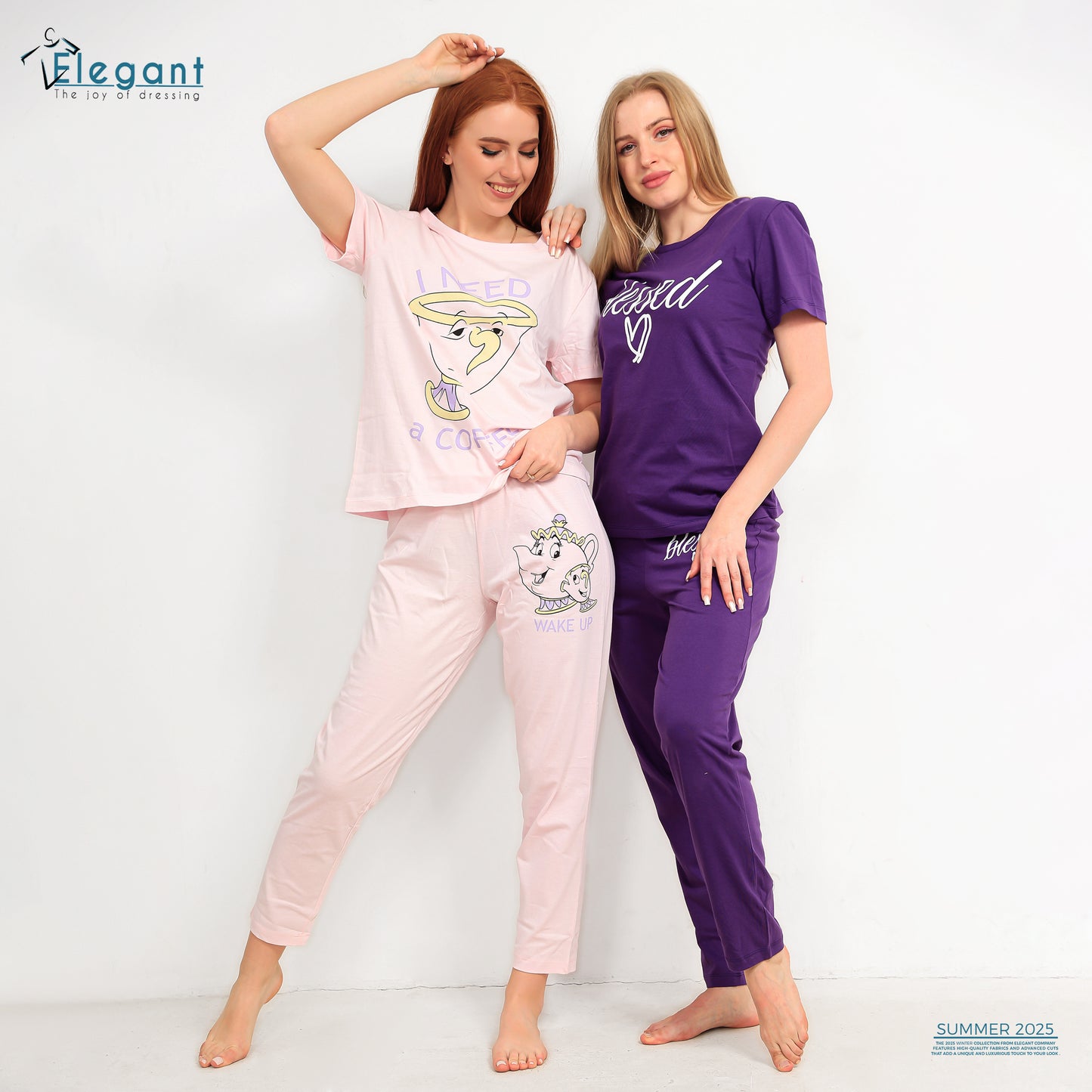 PJs Pants Cotton Baby Rose - wake up