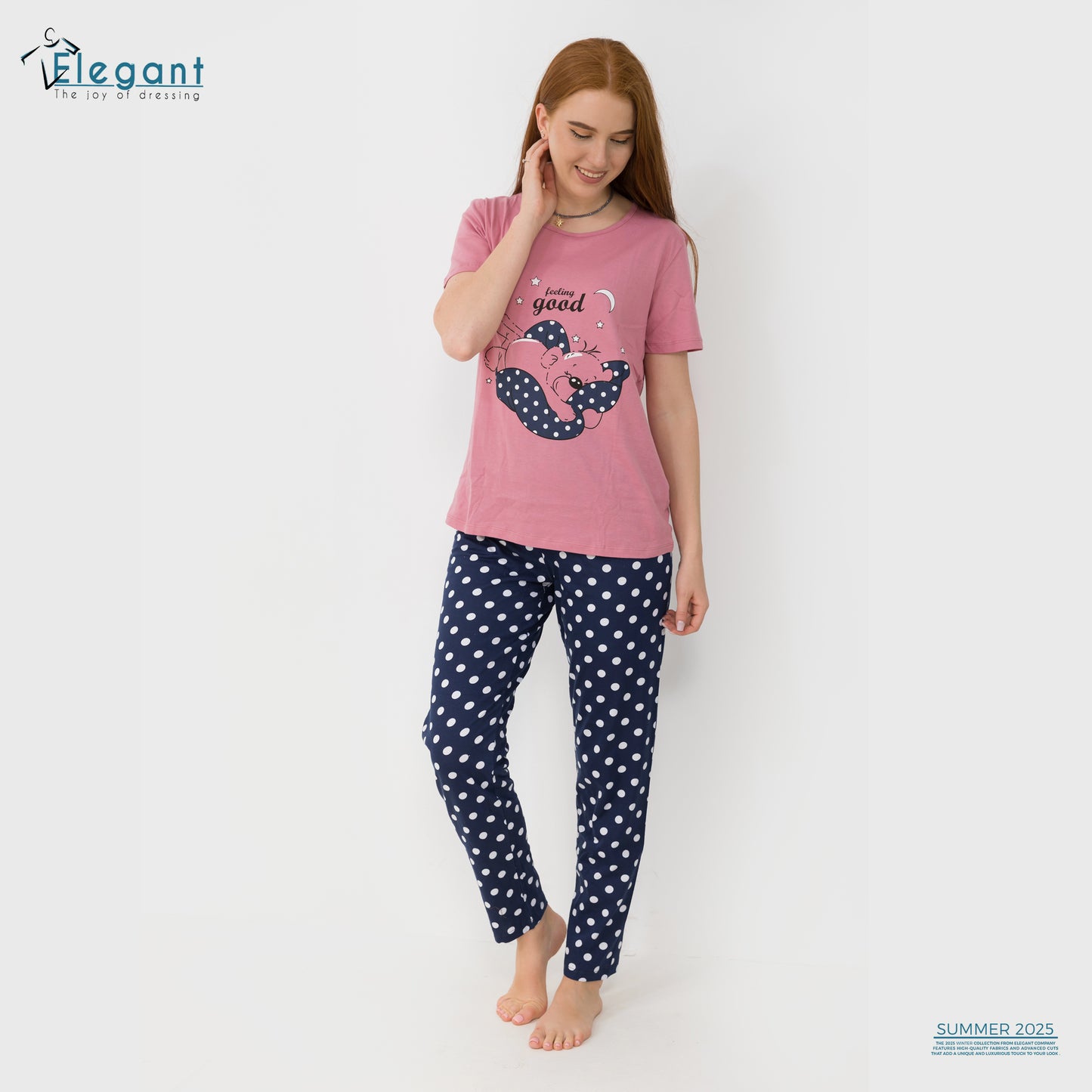 PJs Pants Cotton - Pink Sleepy Dog
