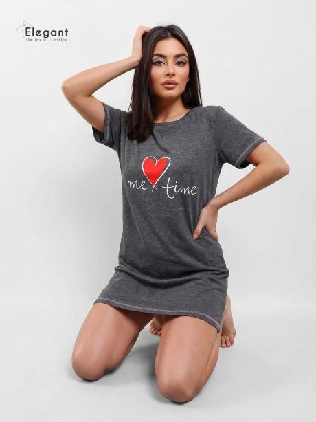 Nightshirt Cotton - Grey- Me Time