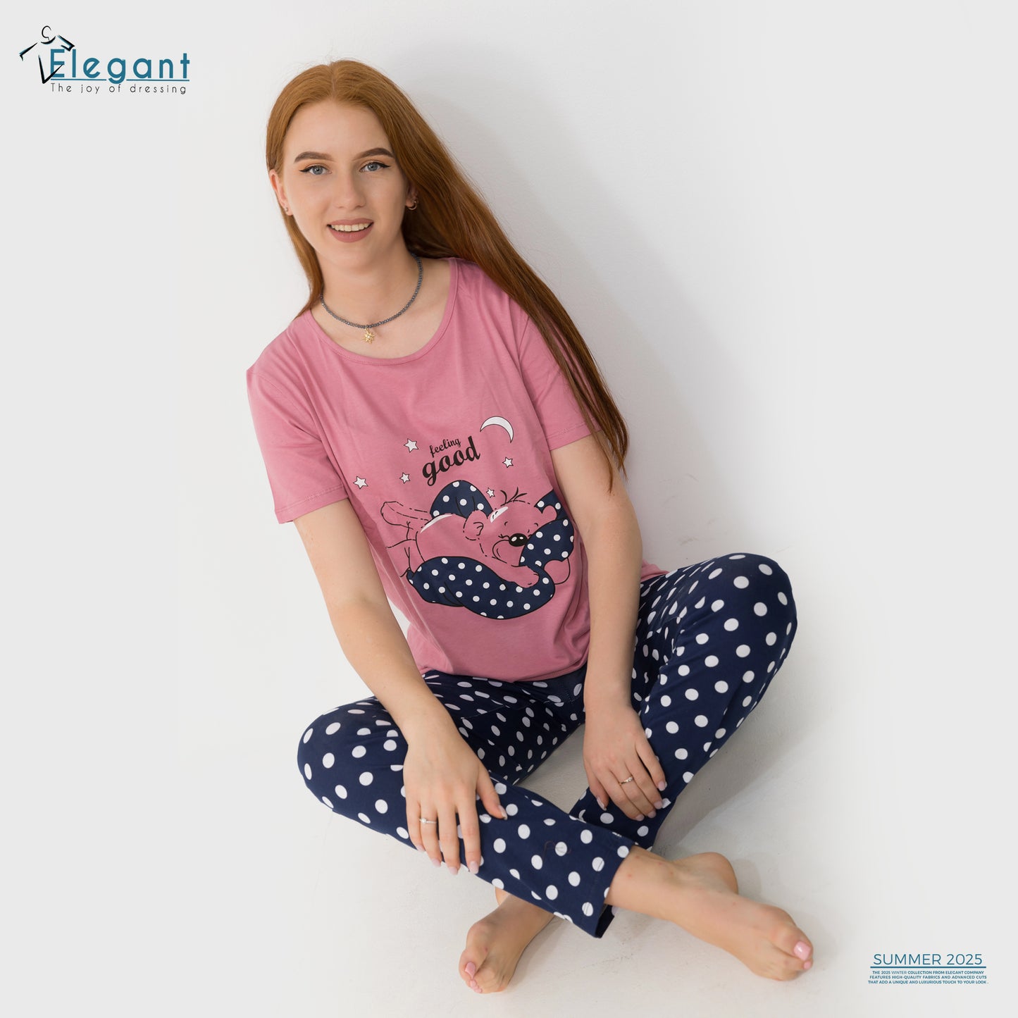PJs Pants Cotton - Pink Sleepy Dog
