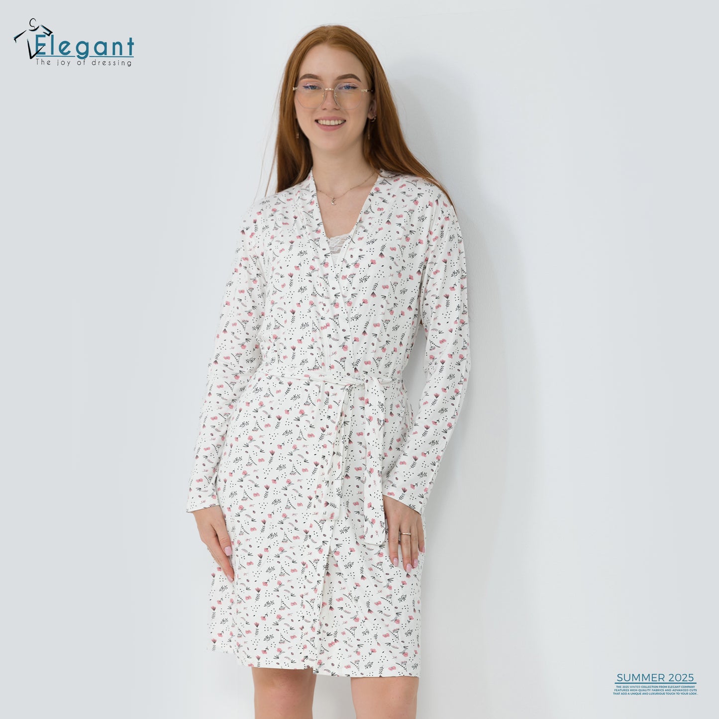 Set Viscose Nightshirt & Robe - white - Flori