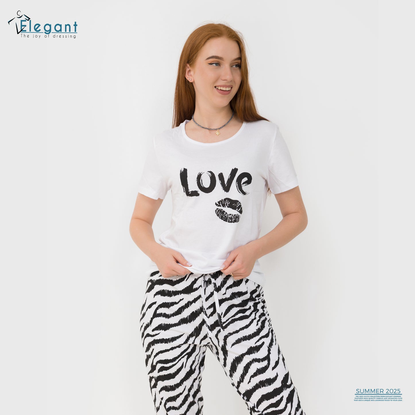 PJs Pants Cotton - Zebra print - Love