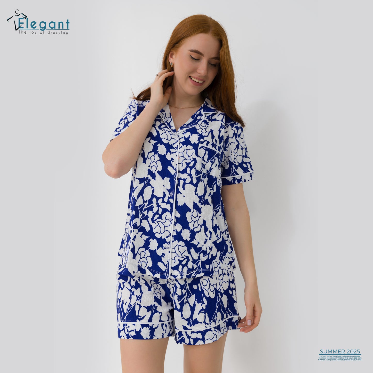 Woven Viscose Classic PJ Shorts - Floral Blue