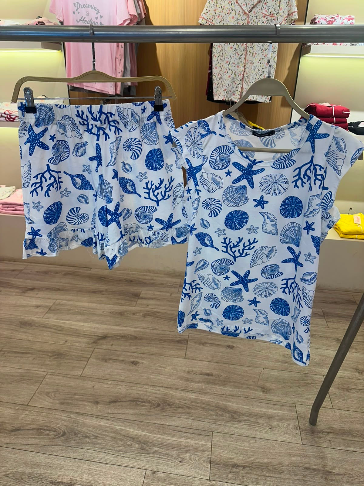 شورت بيجامة قطن بكشكشة ونقشة Summer Vibes