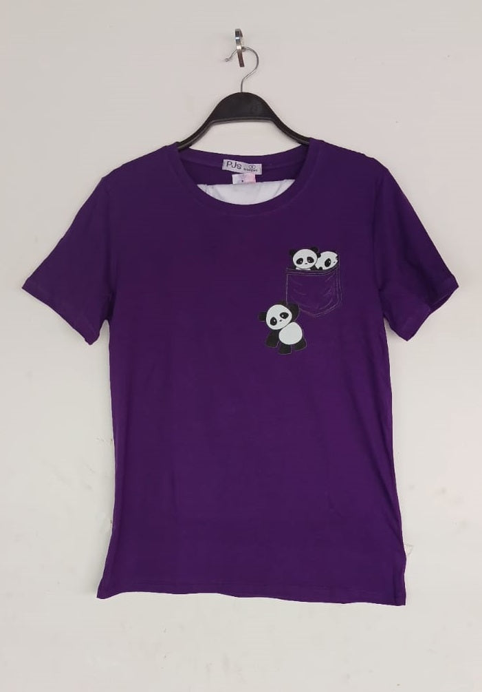PJ short Cotton Purple - Baby Panda