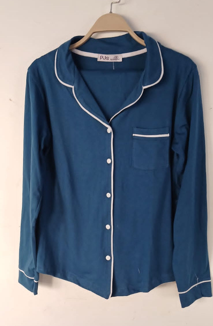 Cotton Long sleeves Classic PJ Pants - Blue