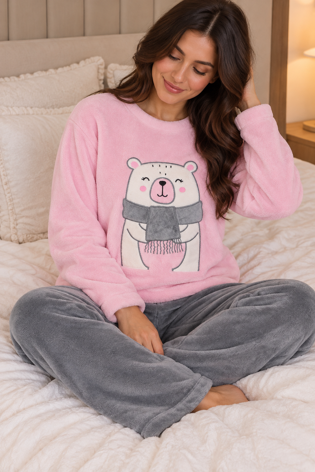 Polar PJ Rose/Grey - Cute Teddy Bear